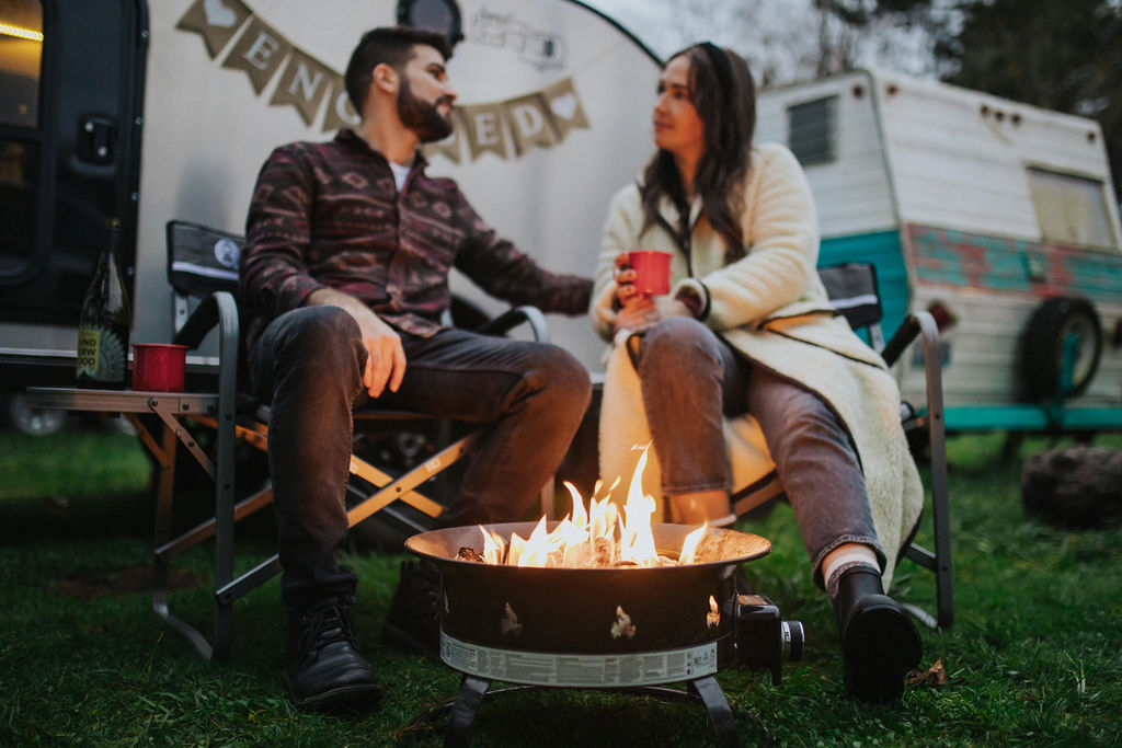 campfire engagement photos